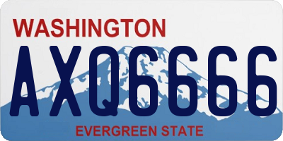WA license plate AXQ6666