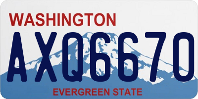 WA license plate AXQ6670