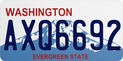 WA license plate AXQ6692