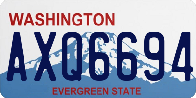 WA license plate AXQ6694
