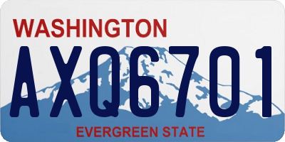 WA license plate AXQ6701