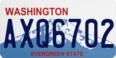 WA license plate AXQ6702