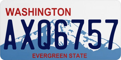 WA license plate AXQ6757
