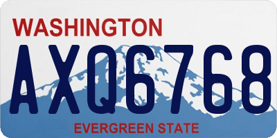 WA license plate AXQ6768