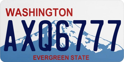 WA license plate AXQ6777