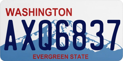 WA license plate AXQ6837