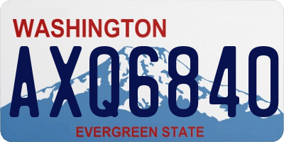 WA license plate AXQ6840