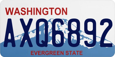 WA license plate AXQ6892