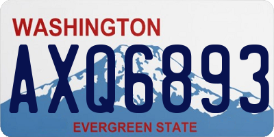 WA license plate AXQ6893