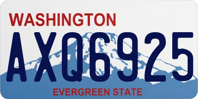 WA license plate AXQ6925