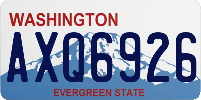 WA license plate AXQ6926