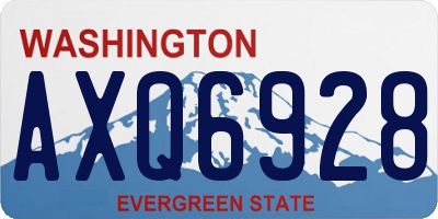 WA license plate AXQ6928
