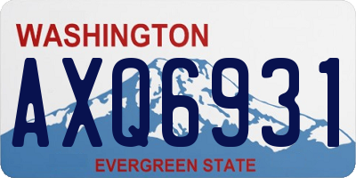 WA license plate AXQ6931