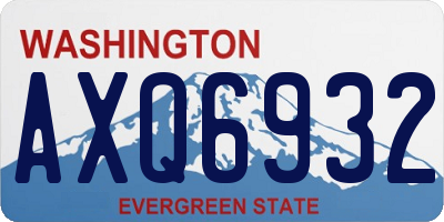 WA license plate AXQ6932