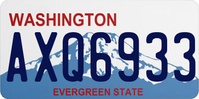 WA license plate AXQ6933
