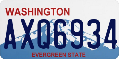 WA license plate AXQ6934
