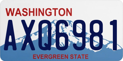 WA license plate AXQ6981
