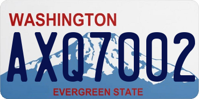 WA license plate AXQ7002