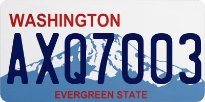 WA license plate AXQ7003