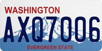 WA license plate AXQ7006