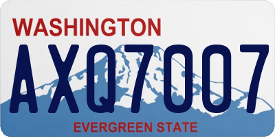 WA license plate AXQ7007