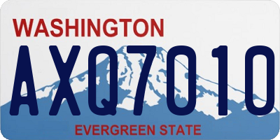 WA license plate AXQ7010