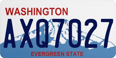 WA license plate AXQ7027