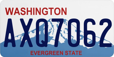 WA license plate AXQ7062