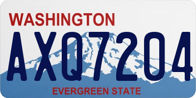 WA license plate AXQ7204