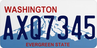 WA license plate AXQ7345