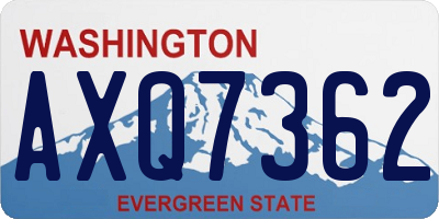 WA license plate AXQ7362