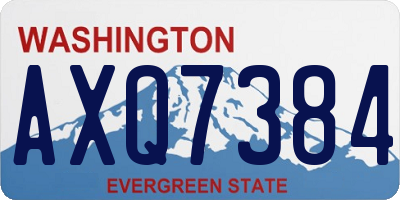 WA license plate AXQ7384