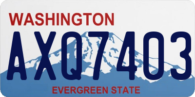 WA license plate AXQ7403