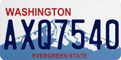 WA license plate AXQ7540