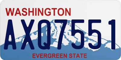 WA license plate AXQ7551