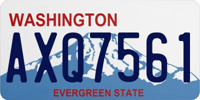 WA license plate AXQ7561