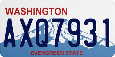 WA license plate AXQ7931