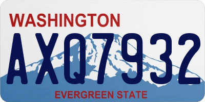 WA license plate AXQ7932