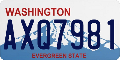 WA license plate AXQ7981
