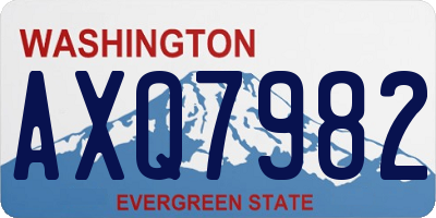 WA license plate AXQ7982