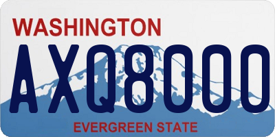 WA license plate AXQ8000