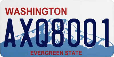 WA license plate AXQ8001