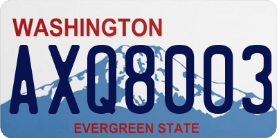 WA license plate AXQ8003