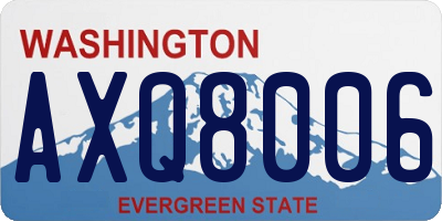 WA license plate AXQ8006