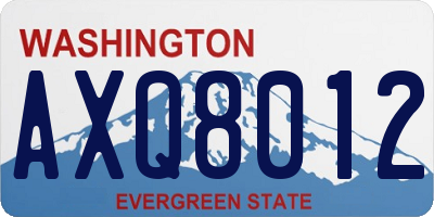 WA license plate AXQ8012