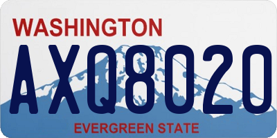 WA license plate AXQ8020