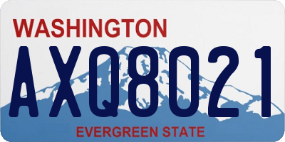 WA license plate AXQ8021