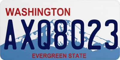 WA license plate AXQ8023