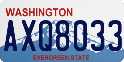 WA license plate AXQ8033