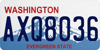 WA license plate AXQ8036
